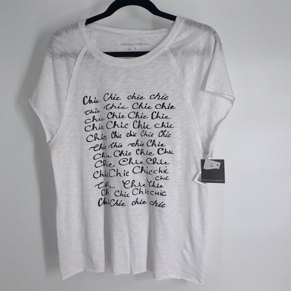 Grayson Threads Tops - Grayson / Threads “Chic Chic Chic” Sheer T-Shirt